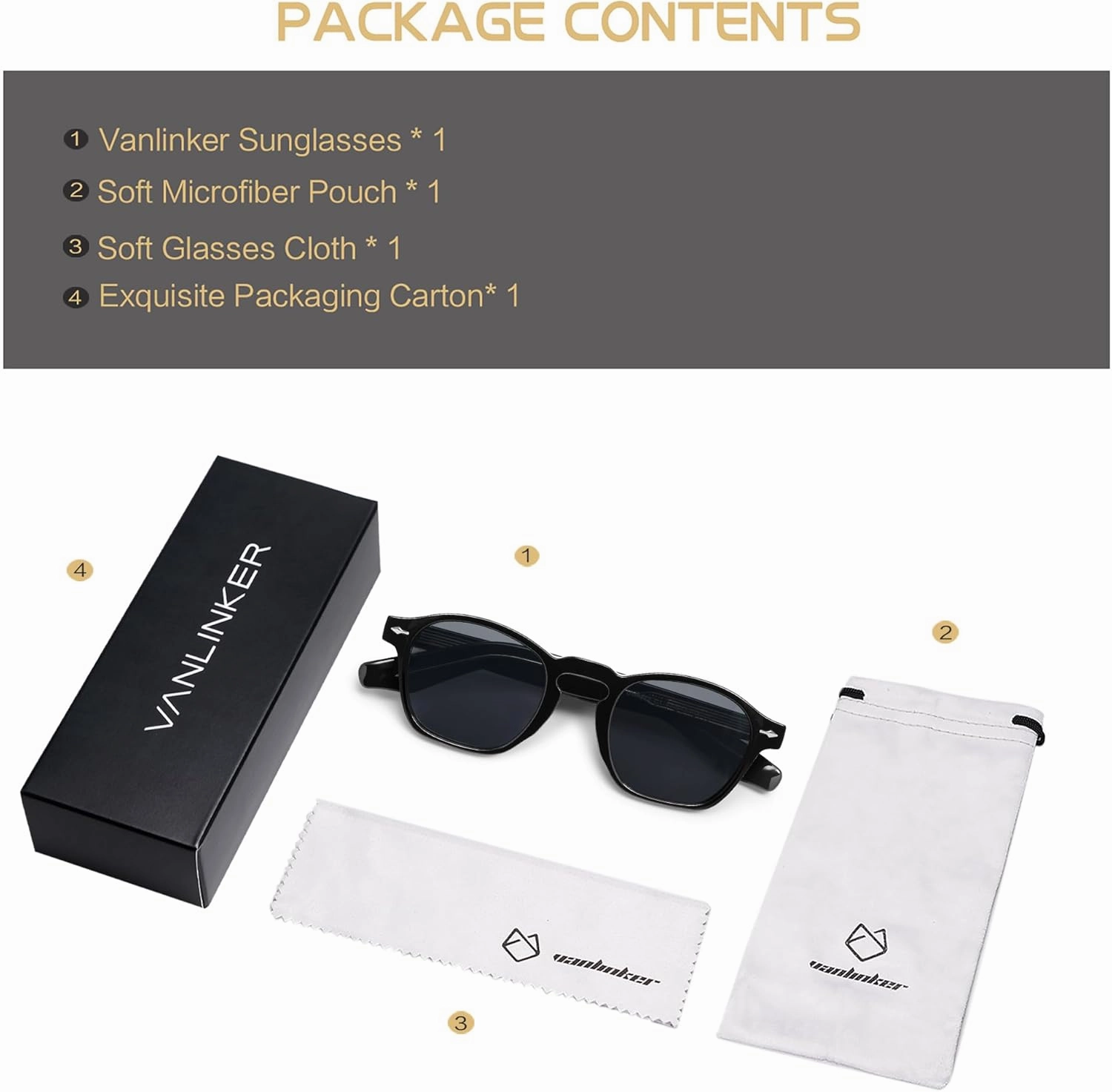 VANLINKER Retro Small Square Sunglasses for Men Women Thin Cube Shades Vintage Slim Frames Intellectual Style VL9774