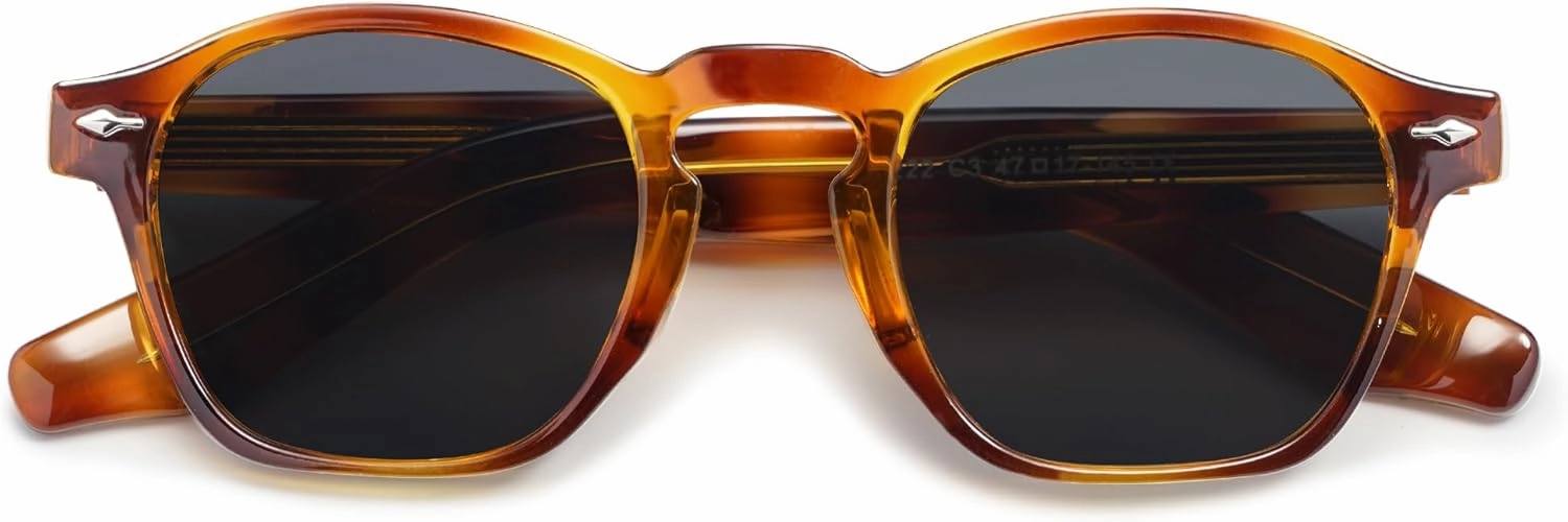 VANLINKER Retro Small Square Sunglasses for Men Women Thin Cube Shades Vintage Slim Frames Intellectual Style VL9774