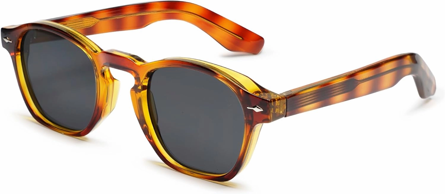 VANLINKER Retro Small Square Sunglasses for Men Women Thin Cube Shades Vintage Slim Frames Intellectual Style VL9774