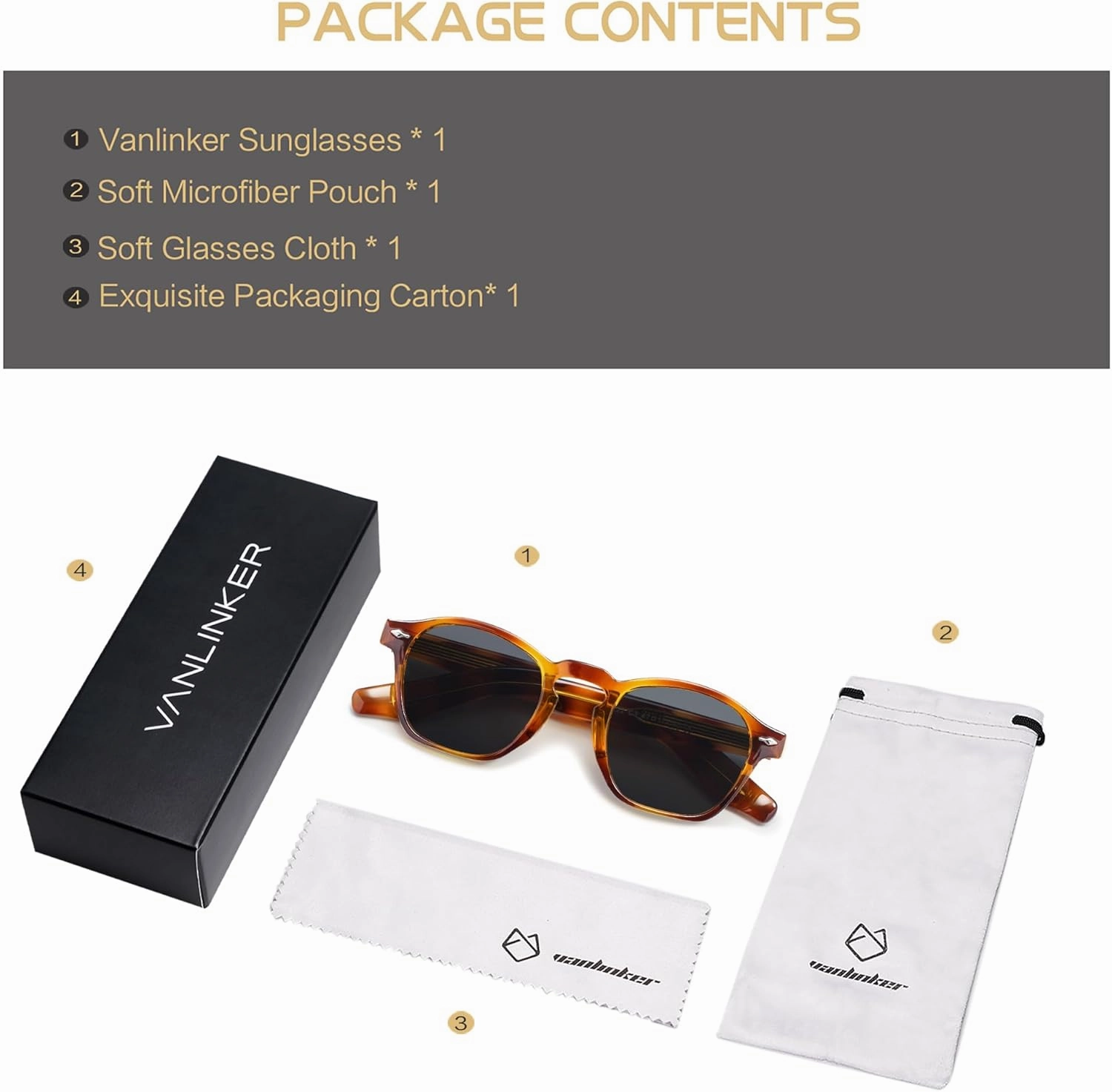 VANLINKER Retro Small Square Sunglasses for Men Women Thin Cube Shades Vintage Slim Frames Intellectual Style VL9774