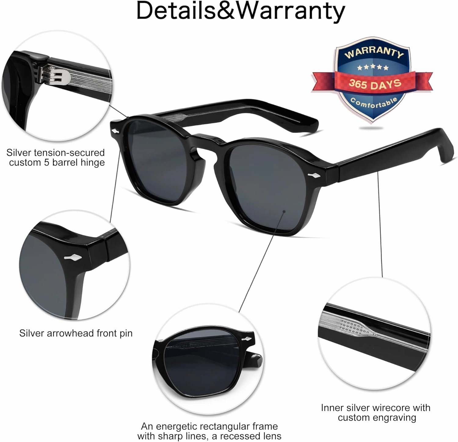 VANLINKER Retro Small Square Sunglasses for Men Women Thin Cube Shades Vintage Slim Frames Intellectual Style VL9774