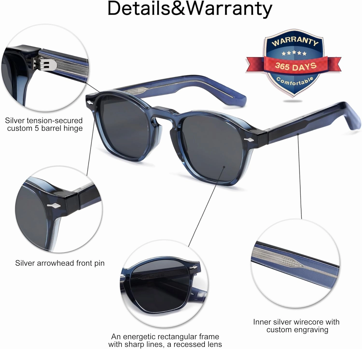 VANLINKER Retro Small Square Sunglasses for Men Women Thin Cube Shades Vintage Slim Frames Intellectual Style VL9774