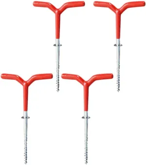 VANZACK Gear 4pcs Spiral Stake Tent Pegs Metal Nail for Winter Fishing Shelter