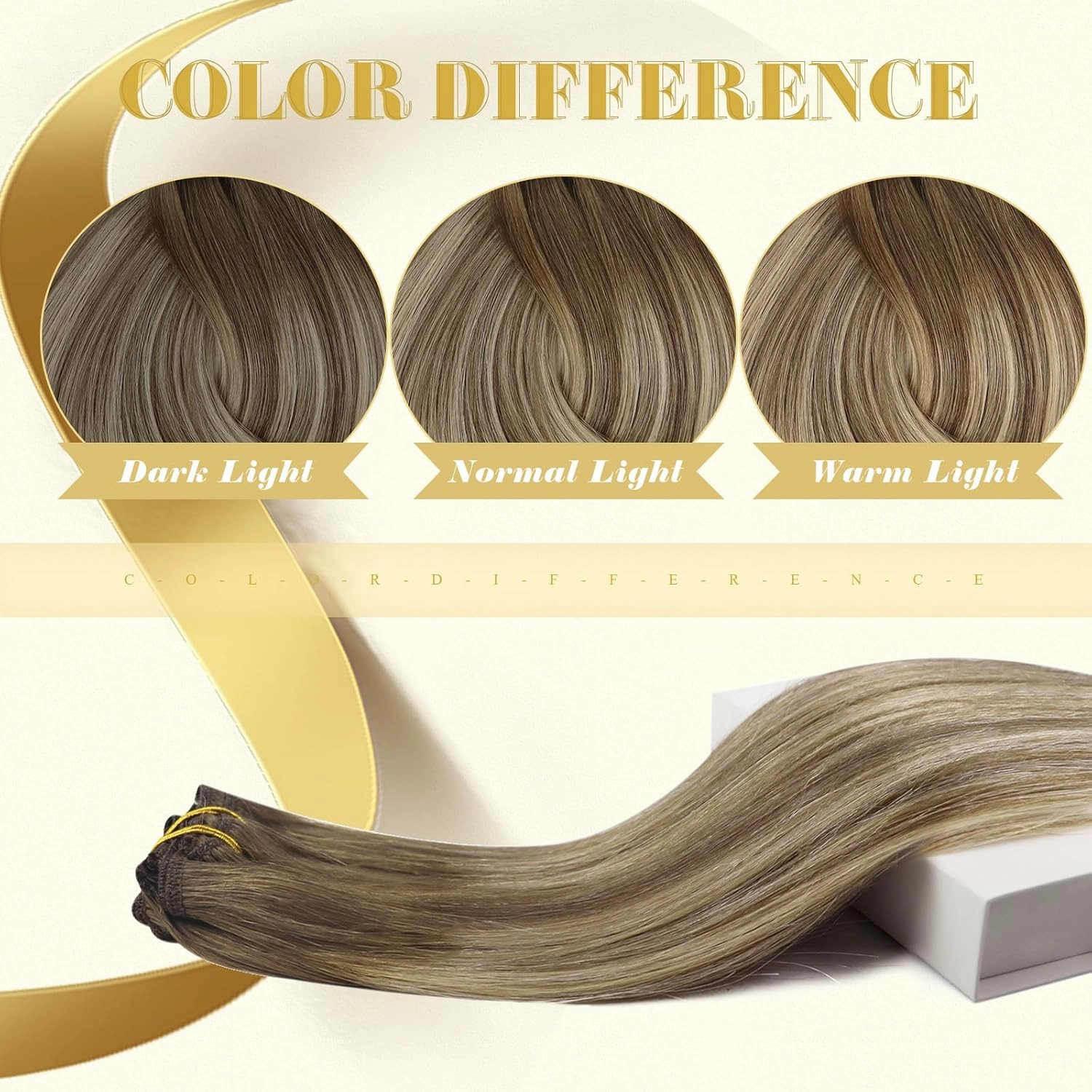 Ve Sunny Balayage Human Hair Clip in Extensions Real Hair Extensions Clip in Human Hair Ombre Brown with Blonde Hair Extensions Clip ins for Women 5pcs 12in 80g