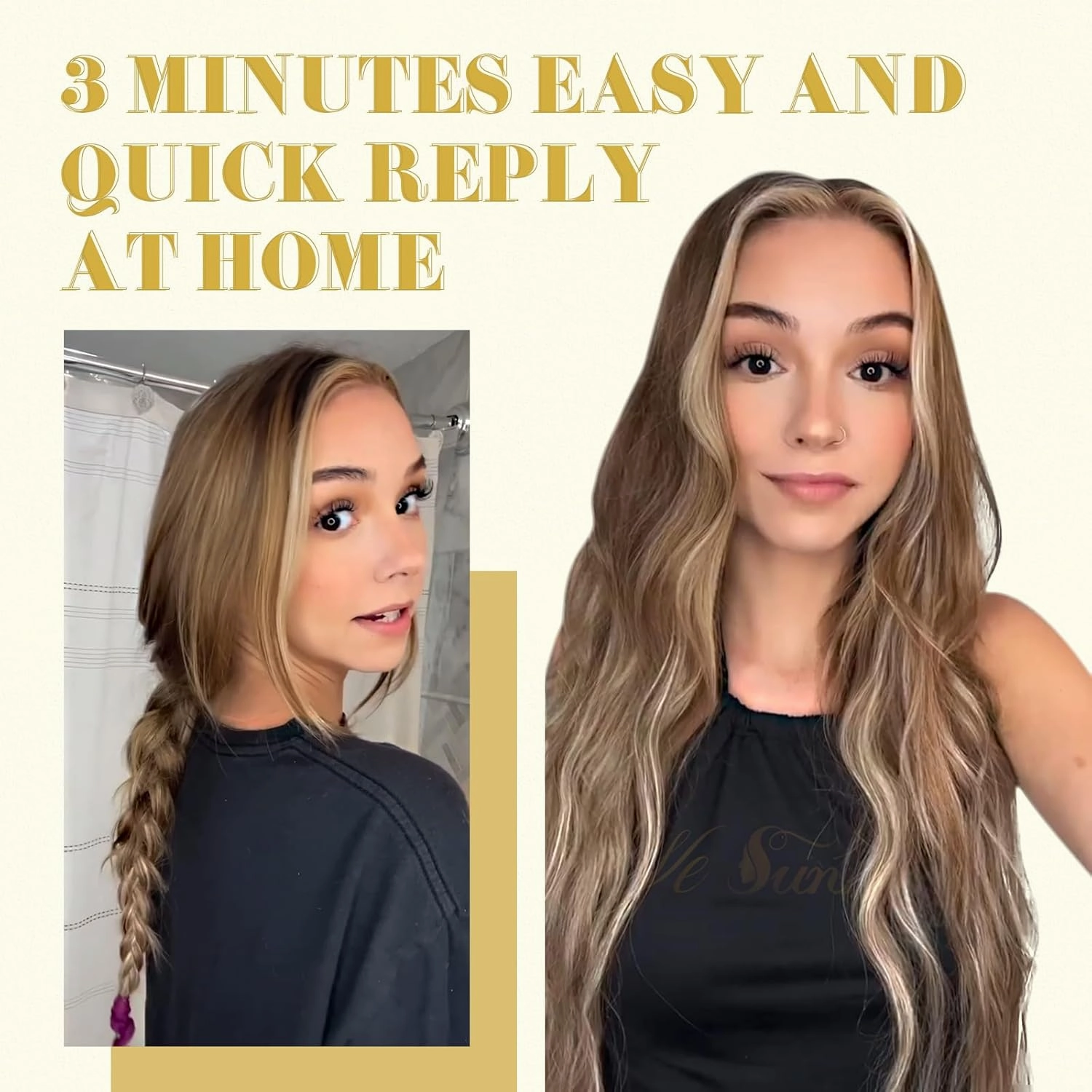 Ve Sunny Balayage Human Hair Clip in Extensions Real Hair Extensions Clip in Human Hair Ombre Brown with Blonde Hair Extensions Clip ins for Women 5pcs 12in 80g