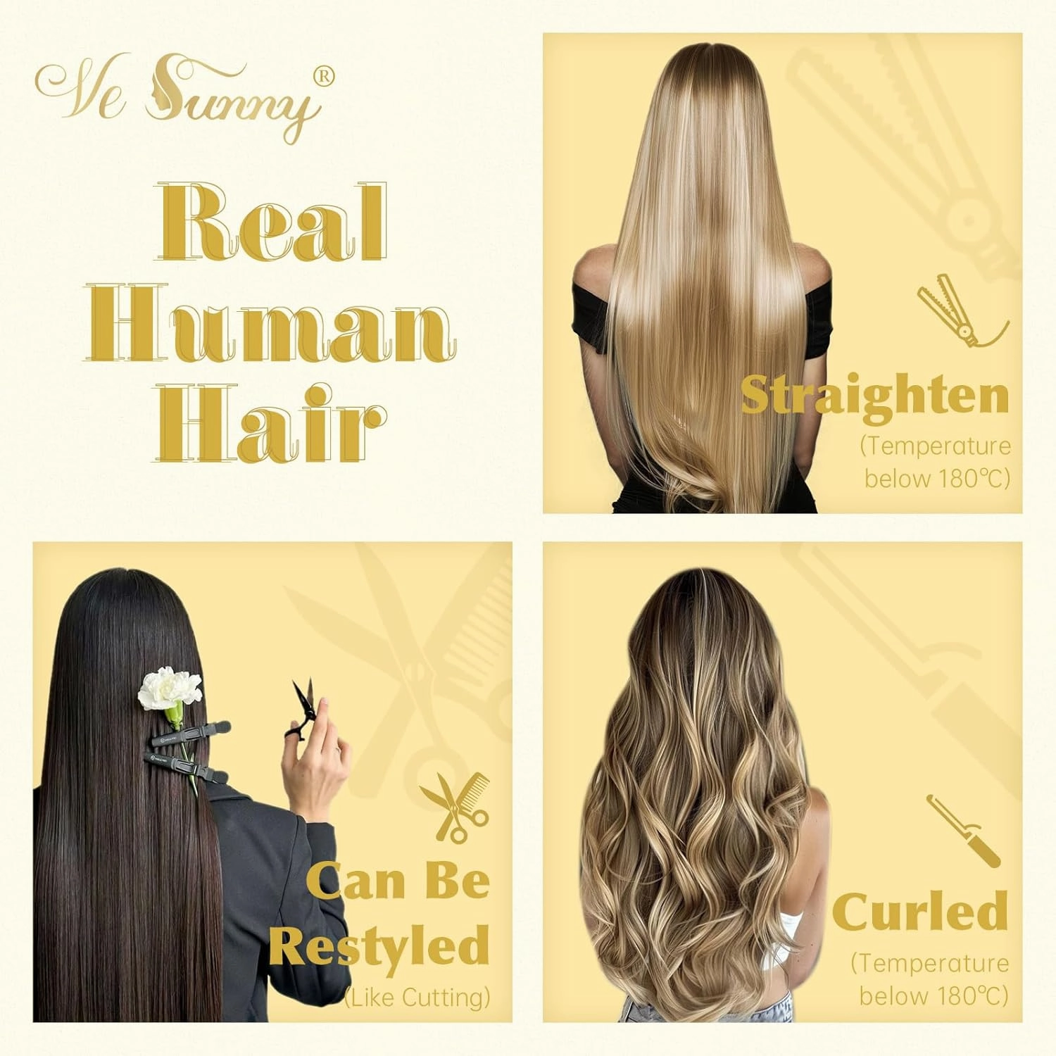 Ve Sunny Balayage Human Hair Clip in Extensions Real Hair Extensions Clip in Human Hair Ombre Brown with Blonde Hair Extensions Clip ins for Women 5pcs 12in 80g
