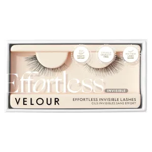 Velour Effortless Invisible Lashes, Lash Extension Look, Natural Looking False Eyelashes, Reusable Fake Lashes, Fluffy & Lightweight No Trim Eyelashes, Vegan, Glue not included (Stripped)