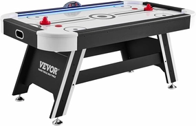 VEVOR Air-Powered Hockey Table, 72" LED Air Hockey Game Set for 4 Players, Black