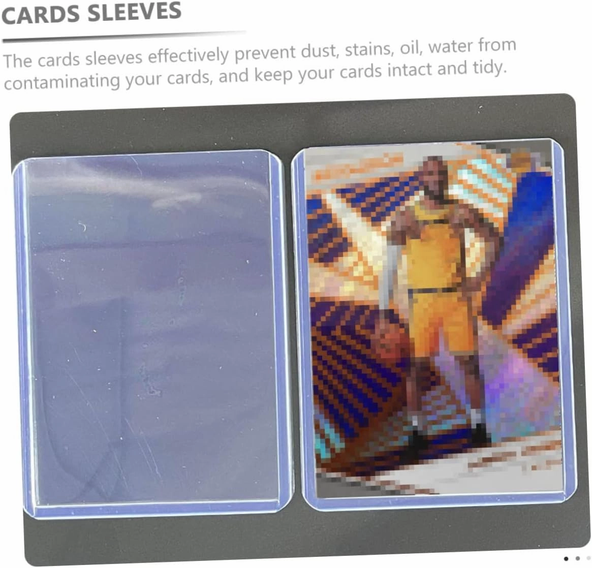VICASKY 100pcs Trading Card Sheets Protectors Game Cards PVC Cover Safe and Sturdy for Boys and Girls