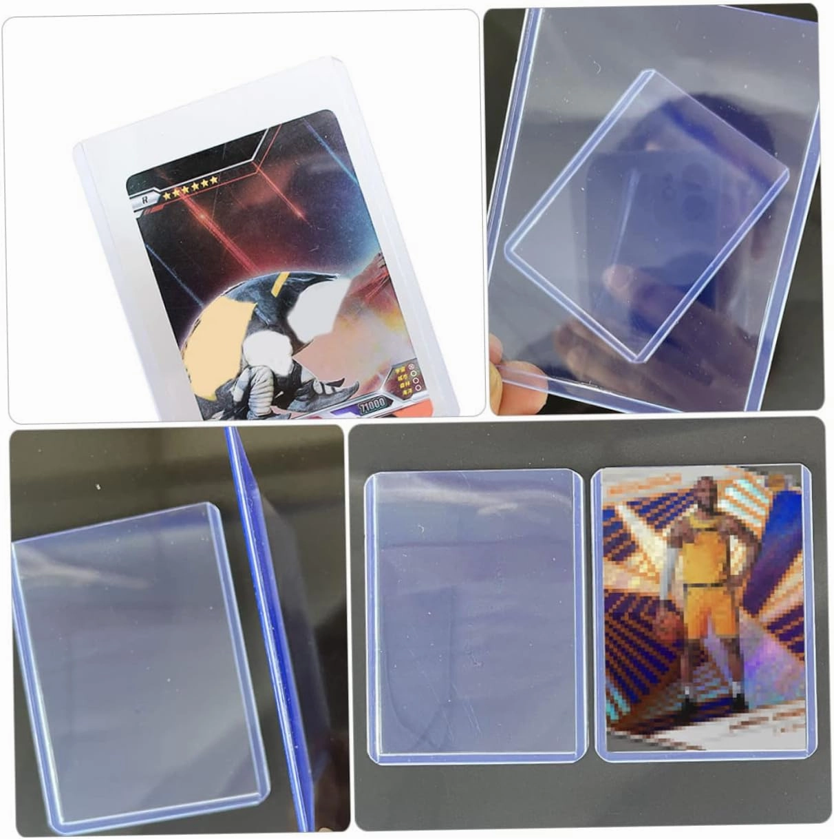VICASKY 100pcs Trading Card Sheets Protectors Game Cards PVC Cover Safe and Sturdy for Boys and Girls