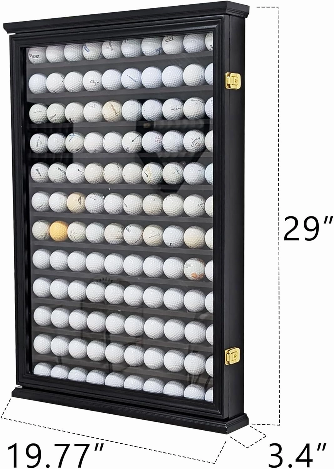 Vice Golf Balls Display Case - Shocked & Noodle TP5 Golf Ball Cabinet (ARRAWIS Black) - 120 Balls Capacity, UV Protection, Lockable (Black)