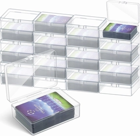 Vicenpal 36 Pcs Playing Card Boxes Clear Plastic Deck Cases Trading Card Storage Boxes Compatible with MTG TCG 100 Game Cases Holder 4.45 x 2.91 x 1.35 Inch