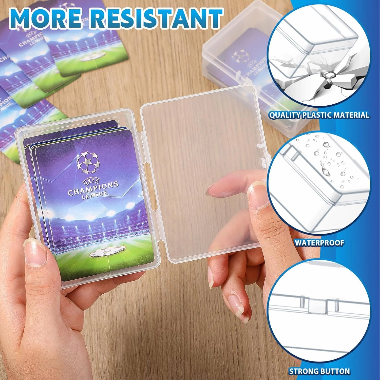Vicenpal 36 Pcs Playing Card Boxes Clear Plastic Deck Cases Trading Card Storage Boxes Compatible with MTG TCG 100 Game Cases Holder 4.45 x 2.91 x 1.35 Inch