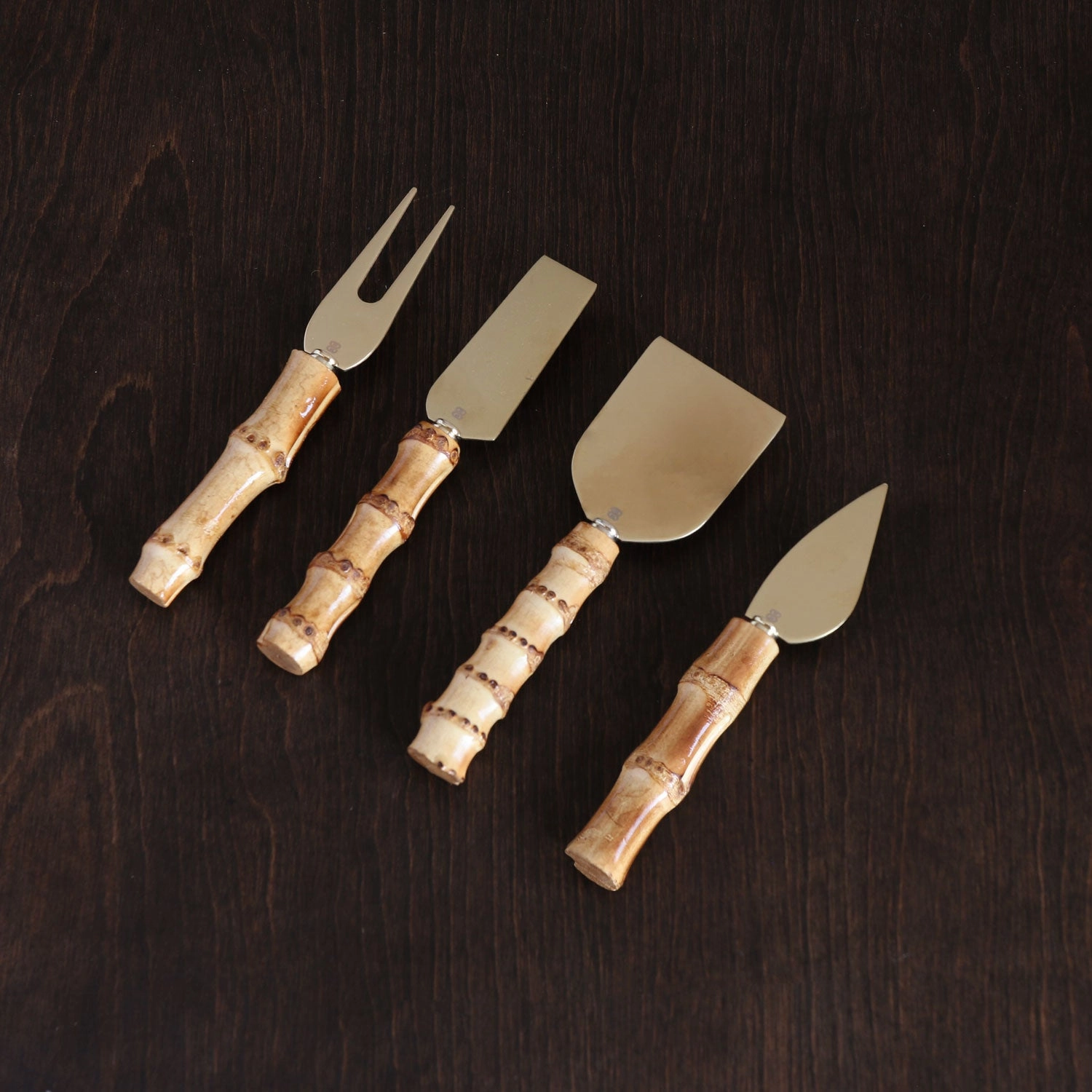 VIDA Bamboo Cheese Set of 4 (Gold and Natural)