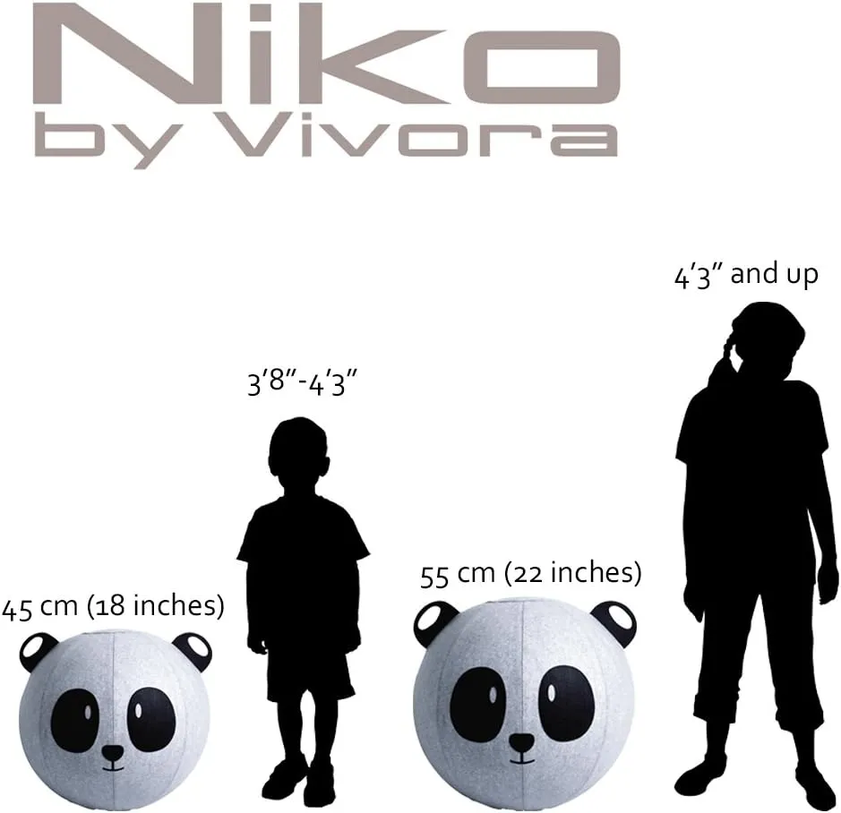 Vivora Niko - Sitting Ball Chair for Office and Home, Lightweight Self-Standing Ergonomic Posture Activating Exercise Ball Solution with Handle & Cover, Classroom & Yoga