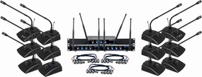 VocoPro, 12 Wireless Microphone System, XLR Connector, Black (DIGITALCONF12)