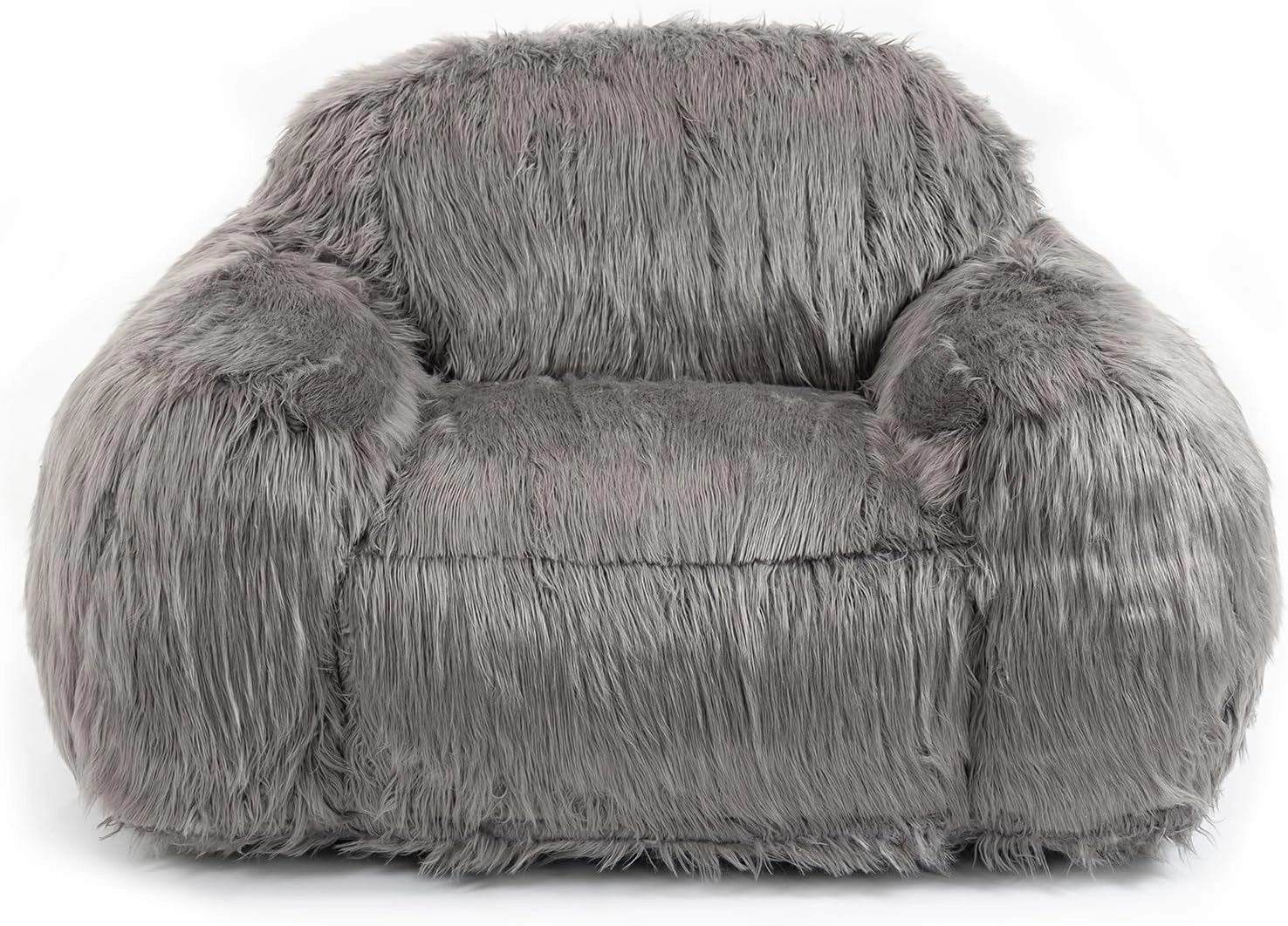VZE Comfortable Bedroom Chair - Stylish Bean Bag Chairs for Adults and Kids with Filler Included(Grey)
