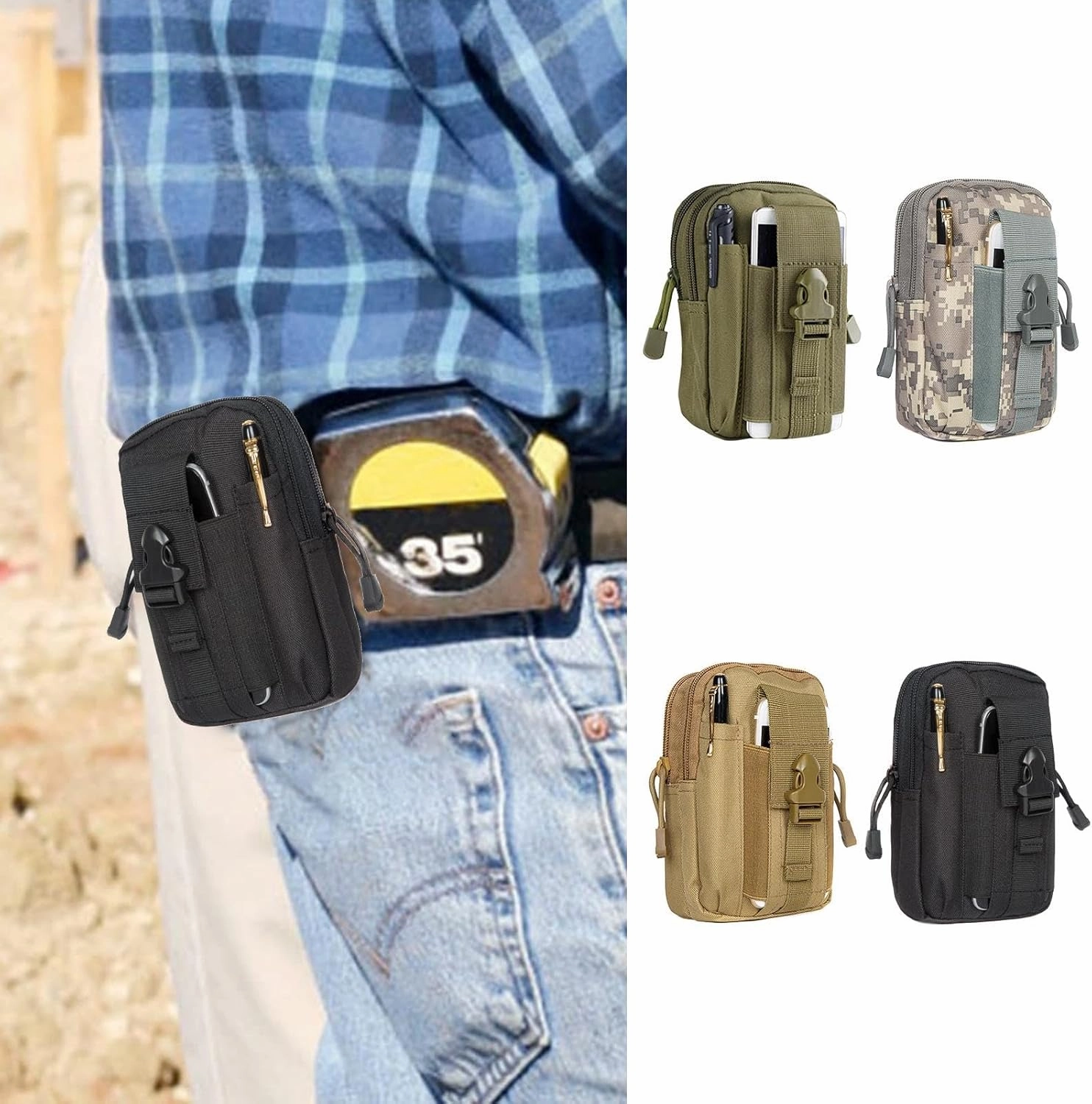 Waist Packs - Waist Bag - Large Fanny Pack Belt for Hikers - Ultra-Robust, Water-Resistant, Fits Phones, Wallets, Perfect for Fishing & Camping Adventures - Outdoor Enthusiasts' Choice