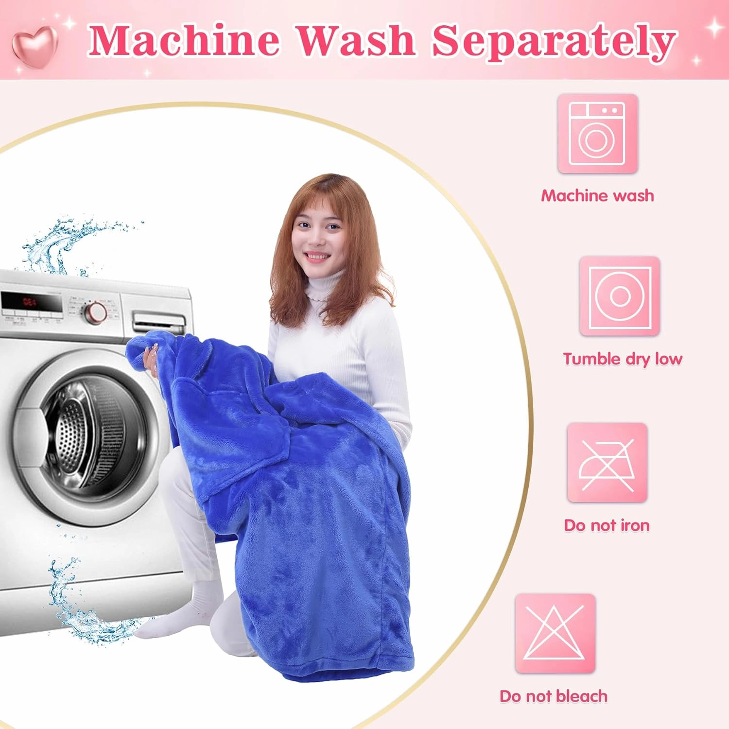 Waitu Wearable Blanket Sweatshirt Gifts for Women and Men, Warm and Cozy Giant Blanket Hoodie, Thick Flannel Blanket with Sleeves and Giant Pocket - Blue