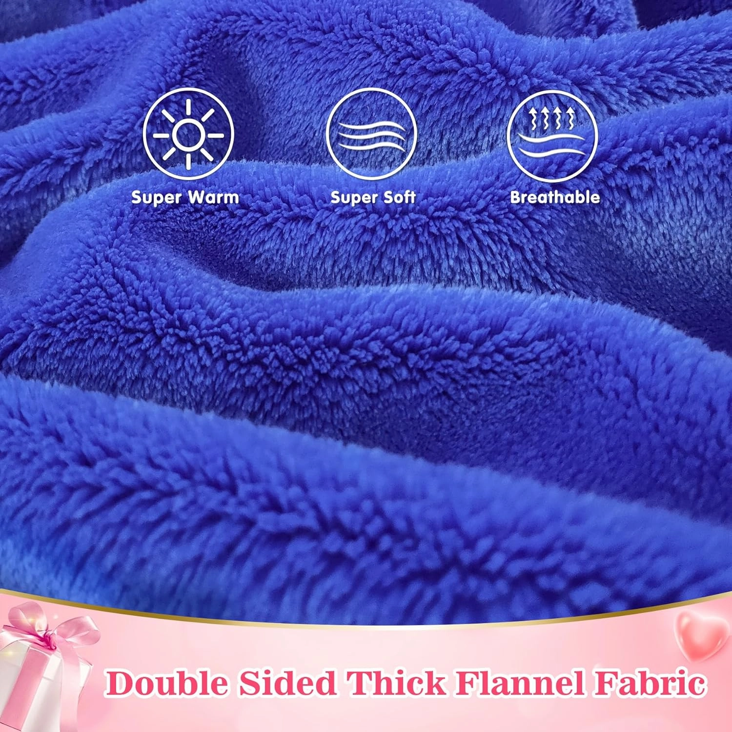 Waitu Wearable Blanket Sweatshirt Gifts for Women and Men, Warm and Cozy Giant Blanket Hoodie, Thick Flannel Blanket with Sleeves and Giant Pocket - Blue