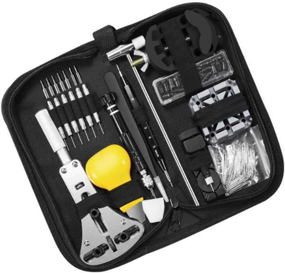 Watch Repair Kit,153 Pcs Watch Band Strap Repair Tool Set with Carrying Case,Watch Battery Replacement Tool Kit for Repairing Various Watches