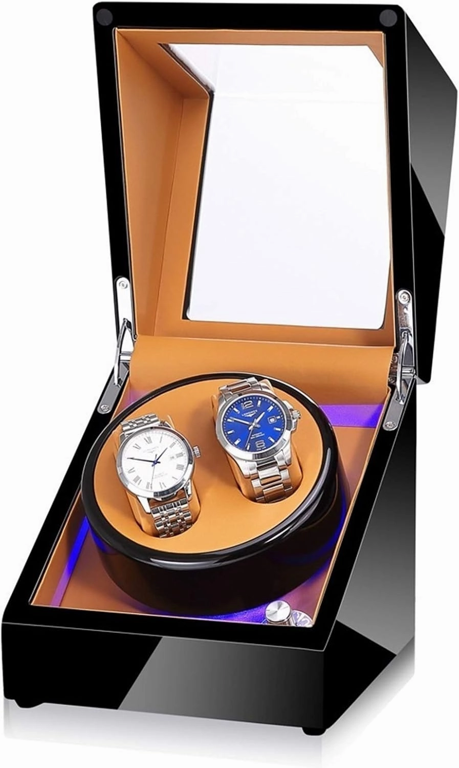 Watch Winder Box Watch Winder - 2 0 LED Light Automatic Turning Watch Device Mechanical Watch Shaker Household Mute Rotary Motor Watch Winder Box Case