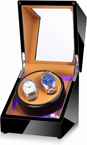 Watch Winder Box Watch Winder - 2 0 LED Light Automatic Turning Watch Device Mechanical Watch Shaker Household Mute Rotary Motor Watch Winder Box Case