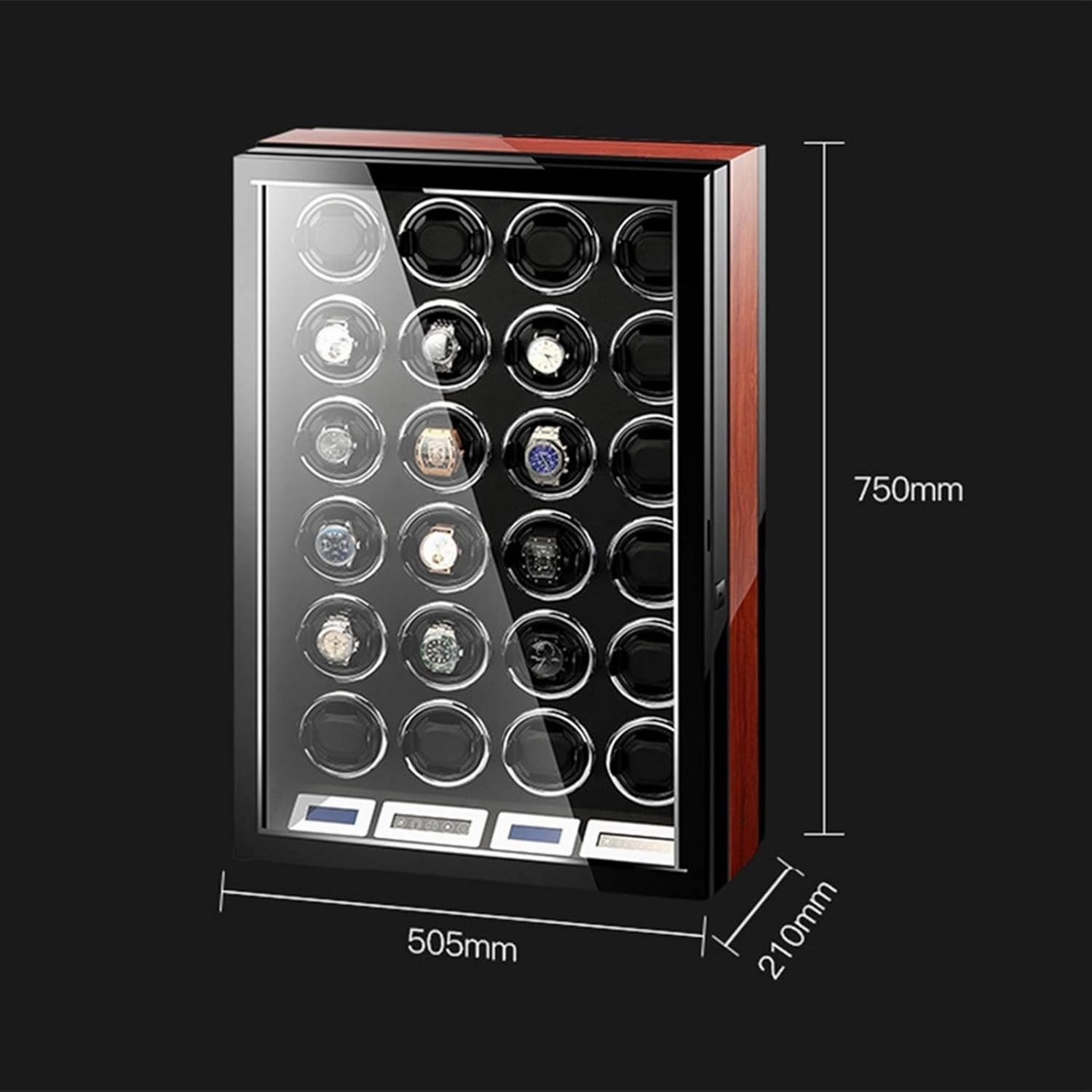 Watch Winders,Built-in LED Illumination and LCD Touchscreen Control,Automatic Watch Winder Box Wooden Storage Case,Watch Winder Box,Watch Box Storage Display Case with Quie (24 0)