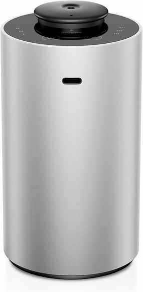 Waterless Essential Oil Diffuser for Home Aromatherapy Scent Diffusers with 3 Countdown Timer Settings or Timer-Off, 3 Mist Levels for Car Room Studio Office, ANX Premium Metal Silver