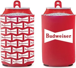 WearYourBeer Budweiser 2-Pack of Neoprene Can Coolers, RedWhite