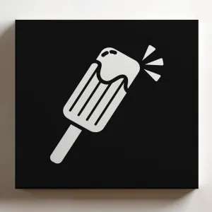 (White, 12x12x1.25 In) Gallery Wrapped Canvas Wall Art Print of Mint Popsicle - 100% Cotton, Ready to Hang, High-Definition Giclée Printing, Fade-Resistant, Modern Home & Office | ANDUNCAd900814WH