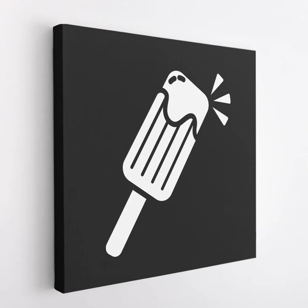 (White, 12x12x1.25 In) Gallery Wrapped Canvas Wall Art Print of Mint Popsicle - 100% Cotton, Ready to Hang, High-Definition Giclée Printing, Fade-Resistant, Modern Home & Office | ANDUNCAd900814WH