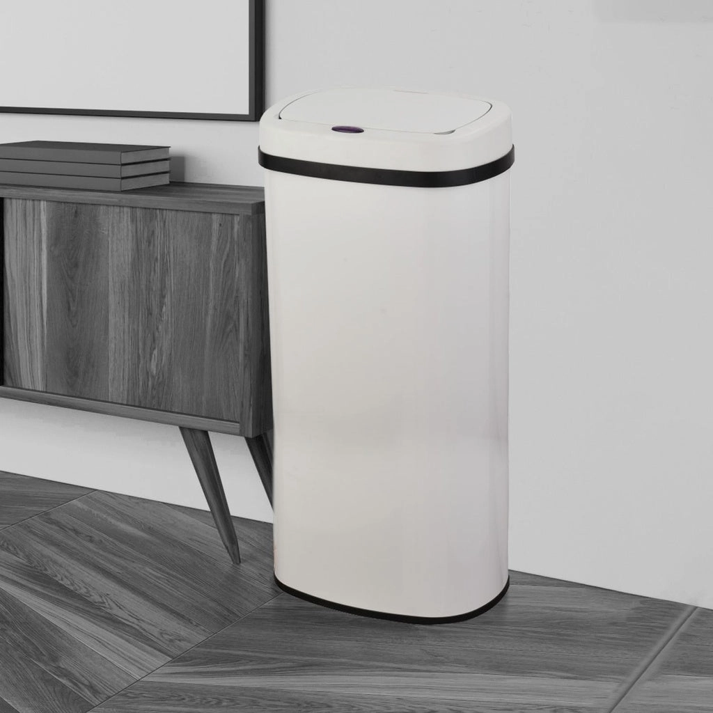 White Oval Sensor Bin 70L
