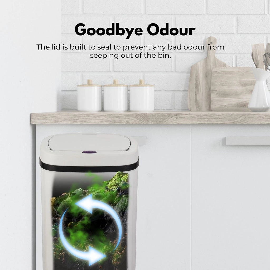 White Oval Sensor Bin 70L