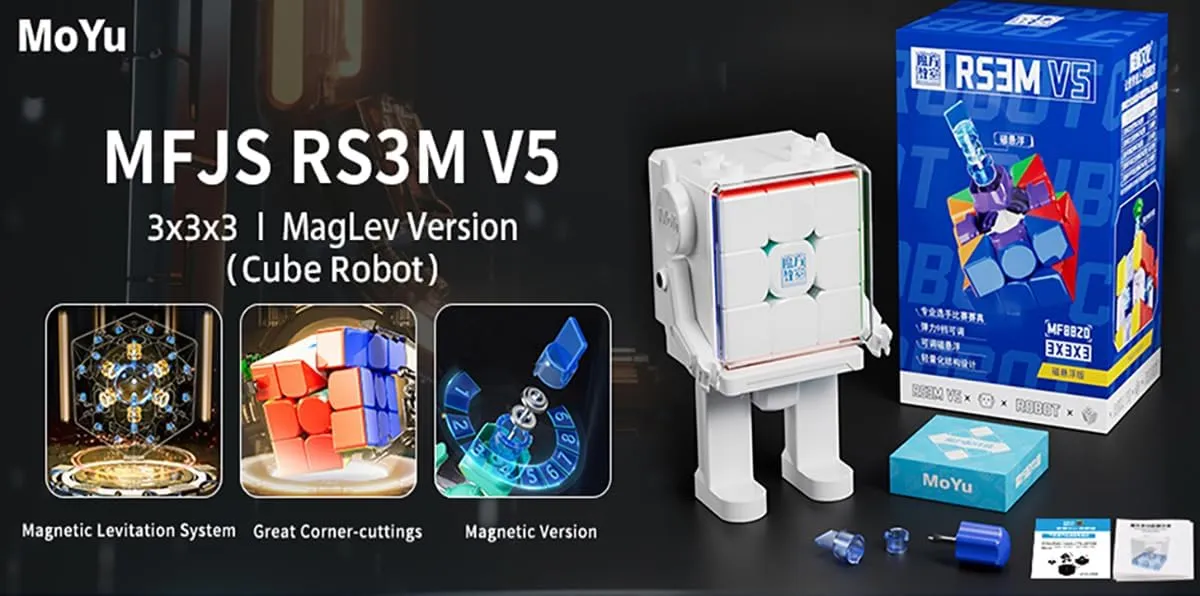 Willking MoYu RS3 M V5 Speed Cube RS3M V5 MagLev Robot Stand 2023 Flagship 3x3 Magnetic Speed Cube