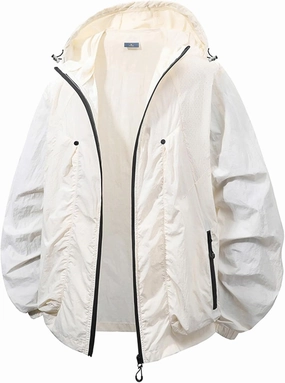 Windbreaker Jackets for Men Plain Water Resistant Windbreaker Hiking with Hood Raincoats Exercise Outdoor Rain Jacket