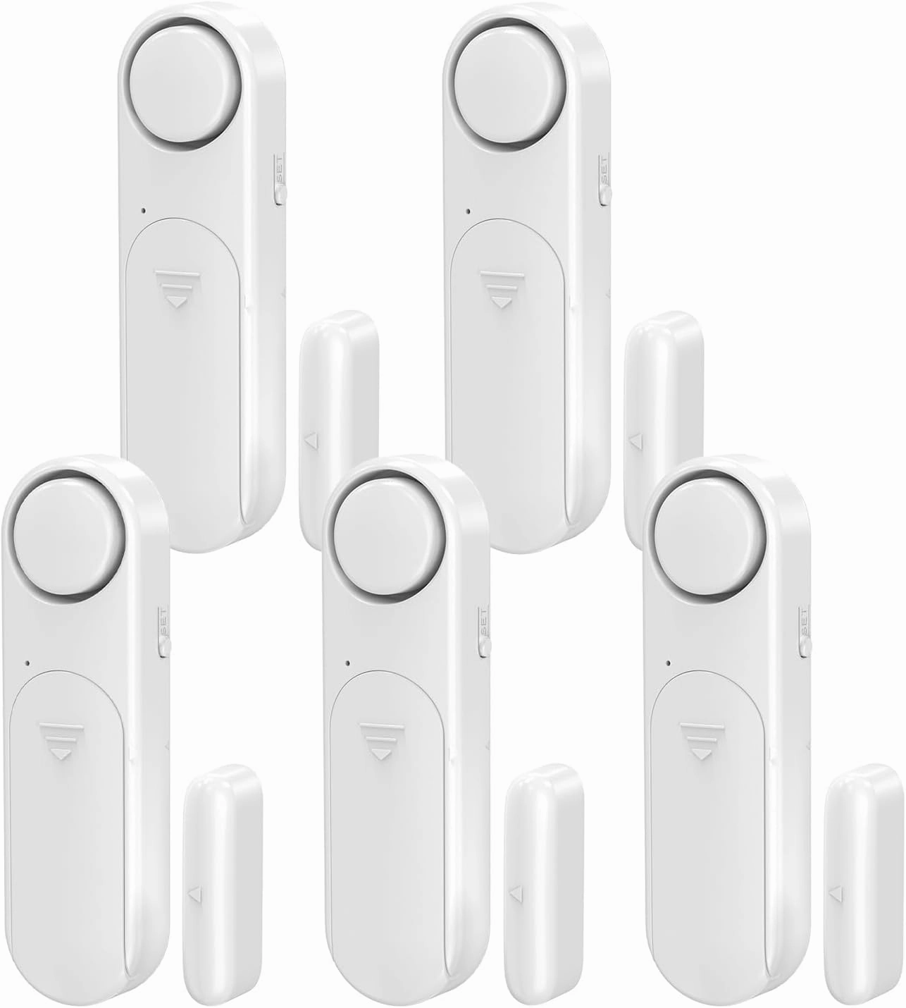 Window and Door Alarm When Opened (5 Pack) for Kids Safety/Home Security, Wireless Sliding Door Opening Sensor Alarms for Dementia, 120dB Burglar Alert, Ideal for Business, Garage, Apartment, White