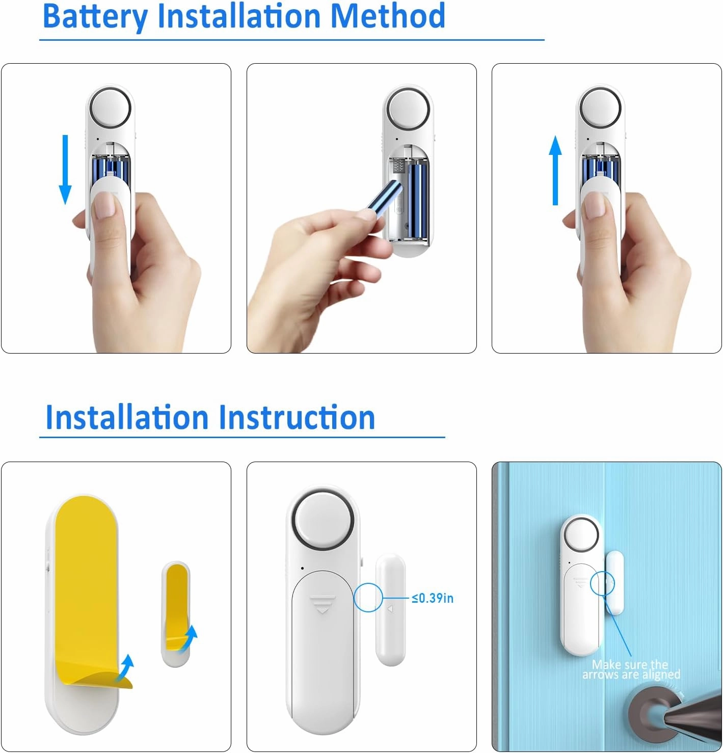 Window and Door Alarm When Opened (5 Pack) for Kids Safety/Home Security, Wireless Sliding Door Opening Sensor Alarms for Dementia, 120dB Burglar Alert, Ideal for Business, Garage, Apartment, White