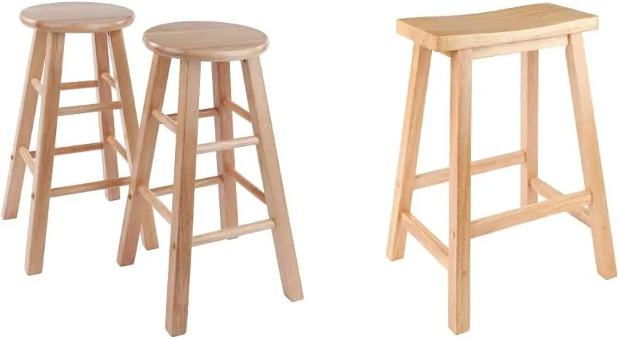 Winsome 24" Satori Stool and 2-Piece Counter Stool Set, Natural Wood