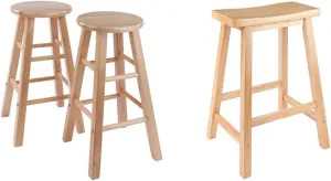 Winsome 24" Satori Stool and 2-Piece Counter Stool Set, Natural Wood
