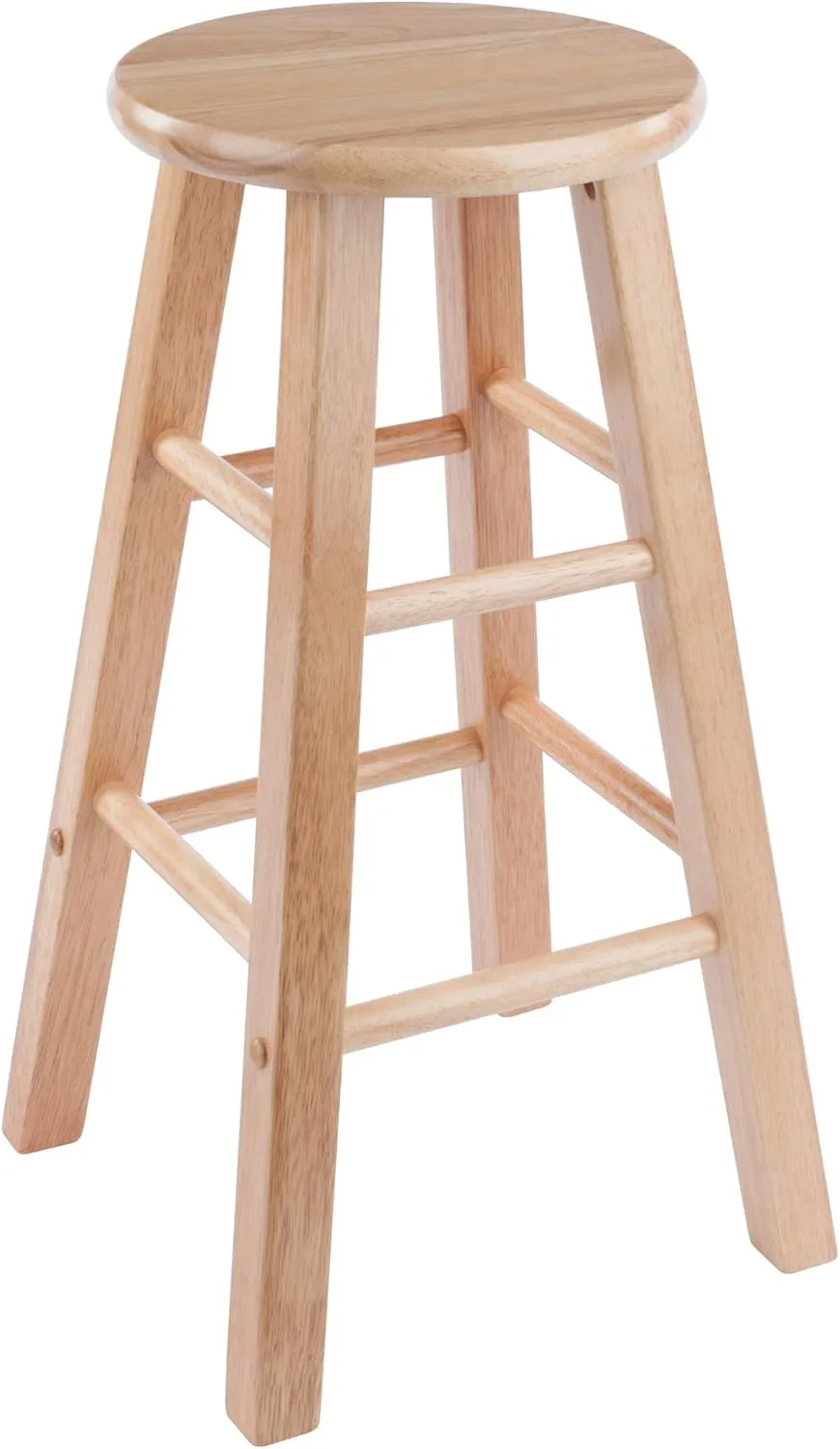 Winsome Element 2-Piece 24In Counter Stool Set, Natural Finish, Solid Wood, Modern Design