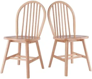 Winsome Windsor 2-Piece Chair Set, Solid Wood, Natural Finish
