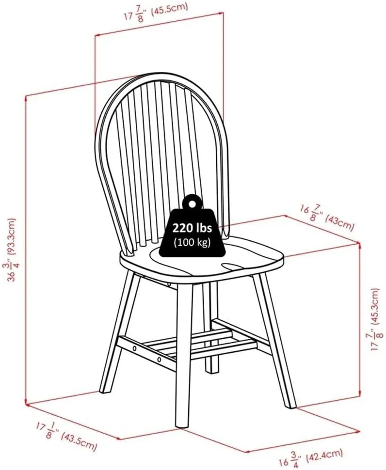 Winsome Windsor 2-Piece Chair Set, Solid Wood, Natural Finish