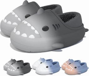 Winter Shark Slides, Plush Warm Shark Slides, Animal Slippers Warm Non-slip Soft Comfy Fluffy Cloud Shark Slides