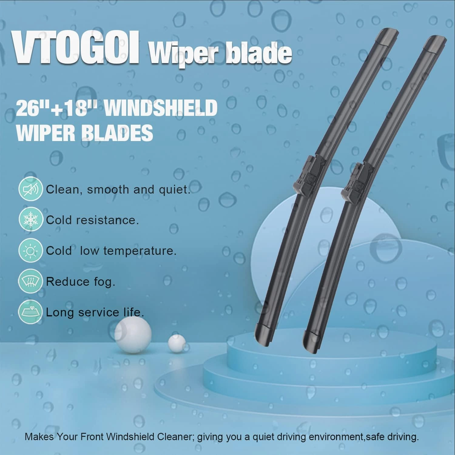 Wiper Blades With Rear Wiper Blades Set For 2018-2022 Jaguar F-Pace Automotive Replacement Windshield Wiper Blades, That Meet OEM Quality Easy DIY Install 26" 18" 13"(Set of 3)