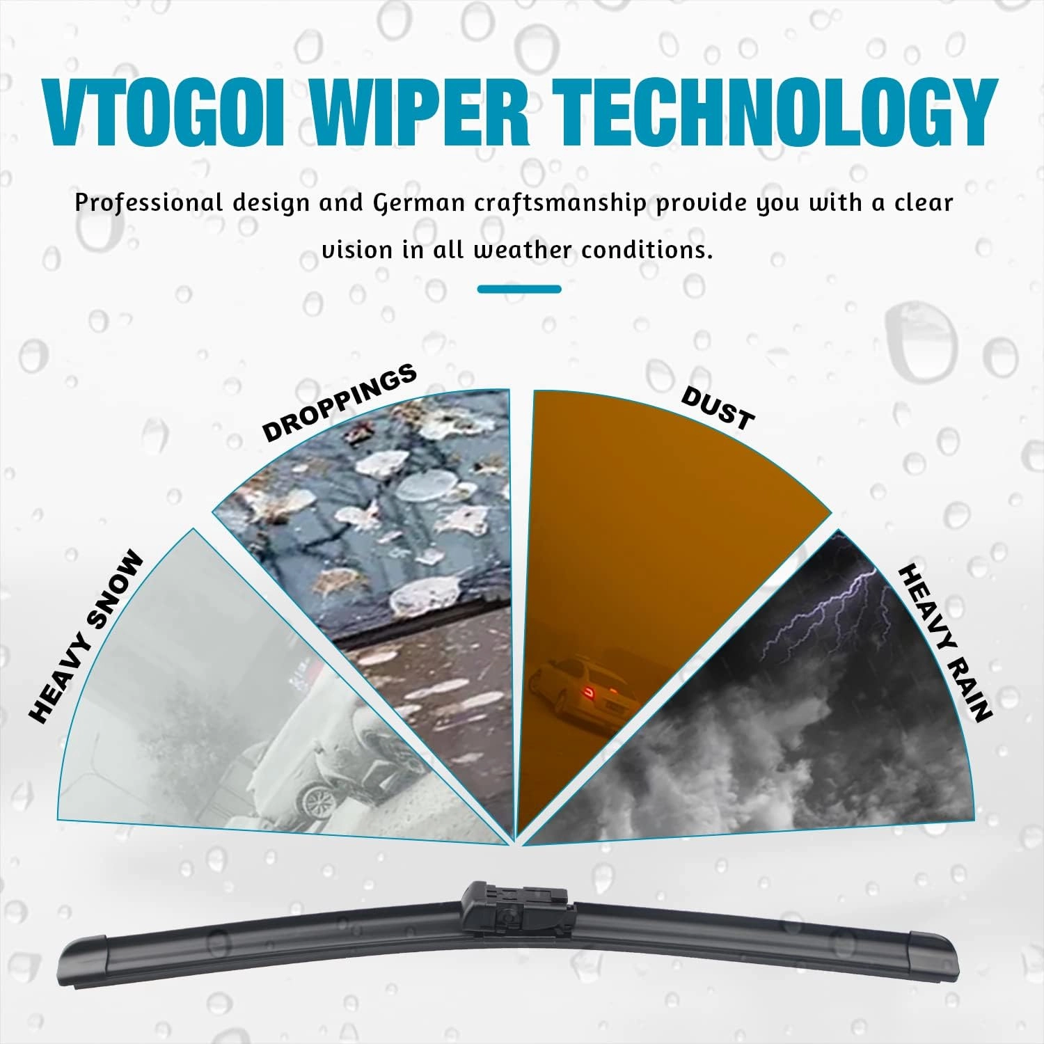 Wiper Blades With Rear Wiper Blades Set For 2018-2022 Jaguar F-Pace Automotive Replacement Windshield Wiper Blades, That Meet OEM Quality Easy DIY Install 26" 18" 13"(Set of 3)