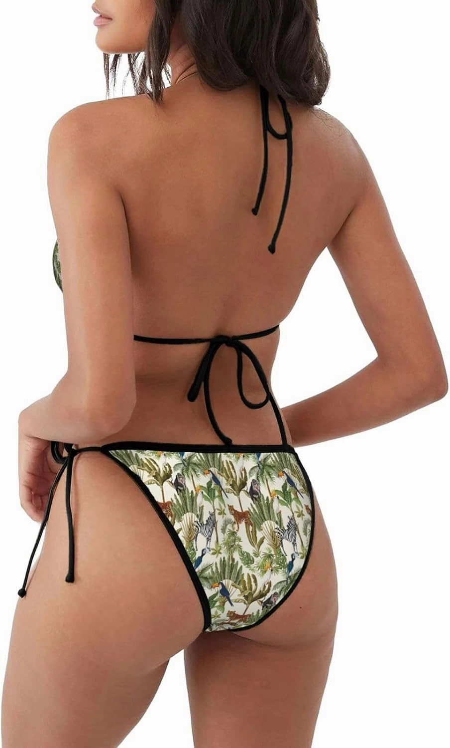 Women's Bikini Set,Adjustable Ties,2pcs Swimsuit for Beach and Pool-Popcorn