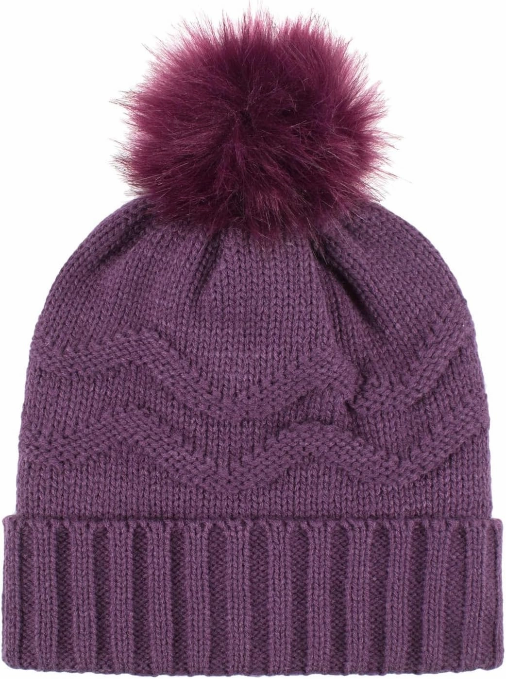 Women's Courtney Roll-Up Hat with Wispy Pom-Pom Purple/One Size