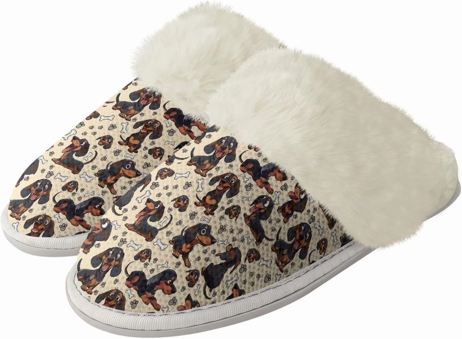 Women's Fuzzy Slippers Outdoor Indoor Fluffy Winter House Shoes Warm Plush Bedroom Shoes for Women