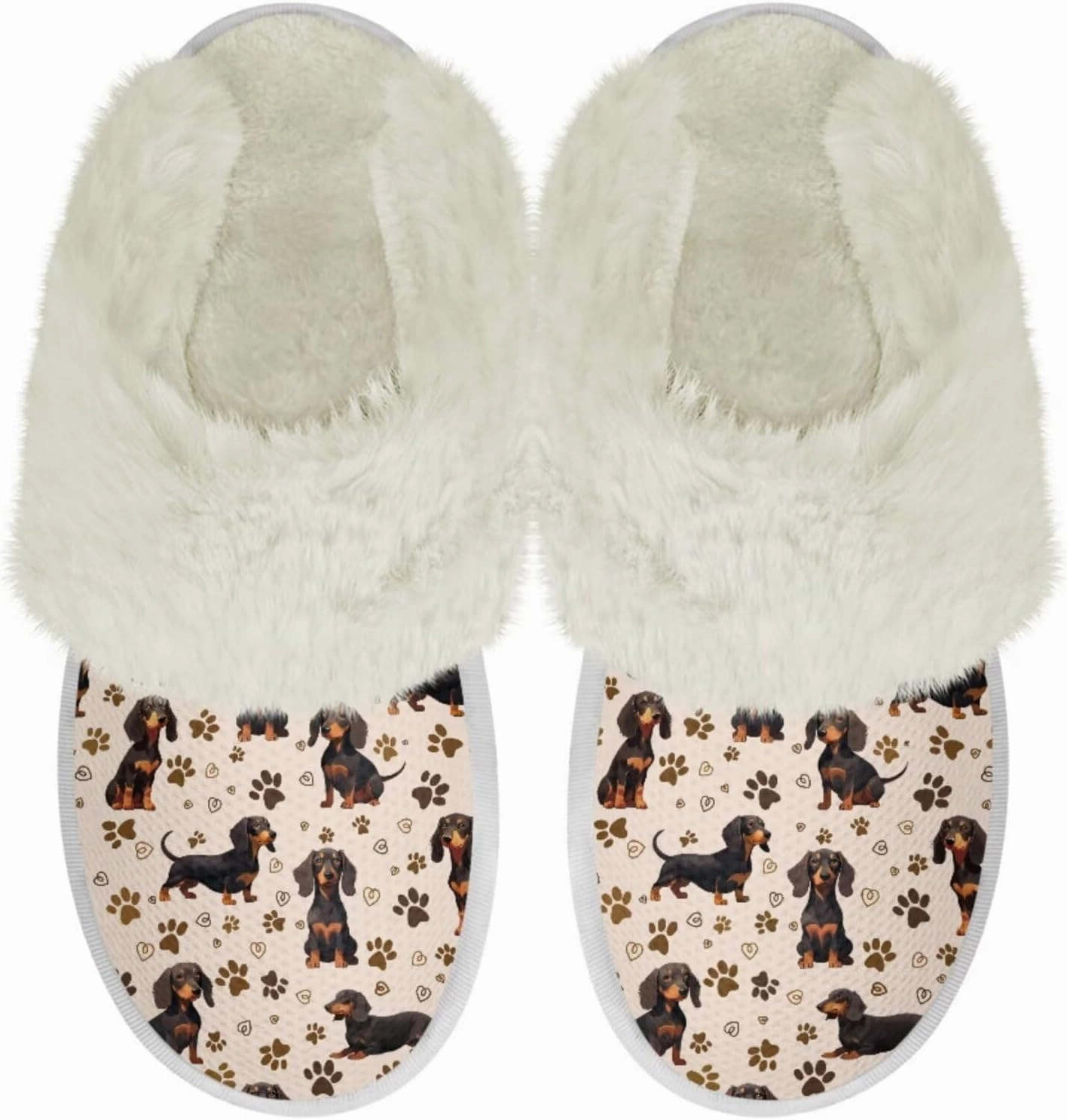 Women's Fuzzy Slippers Outdoor Indoor Fluffy Winter House Shoes Warm Plush Bedroom Shoes for Women